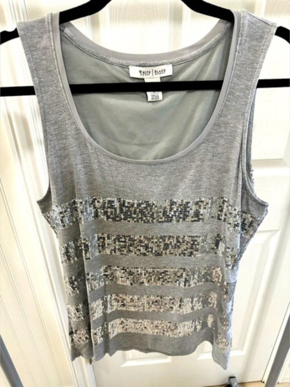 Black Market silver sequined tank top